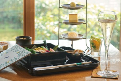 ◆シャンパン・翠嵐オリジナル抹茶付き◆ 漢方専門店「薬日本堂」監修「和のアフタヌーンティー」