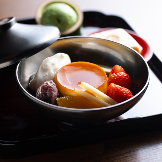 【八翠のプリン・ア・ラ・モード】保津川沿いに佇む「茶寮 八翠」の季節限定スイーツ